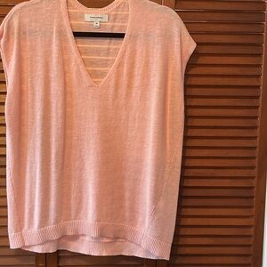 Banana Republic coral color, sleeveless V-neck sweater